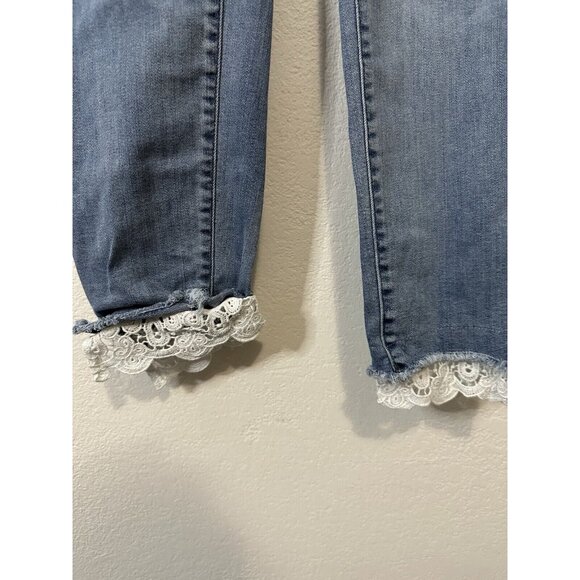 Lane Bryant High Rise Lace Hem Magic Waistband Jeggings Size 16 - Picture 2 of 10